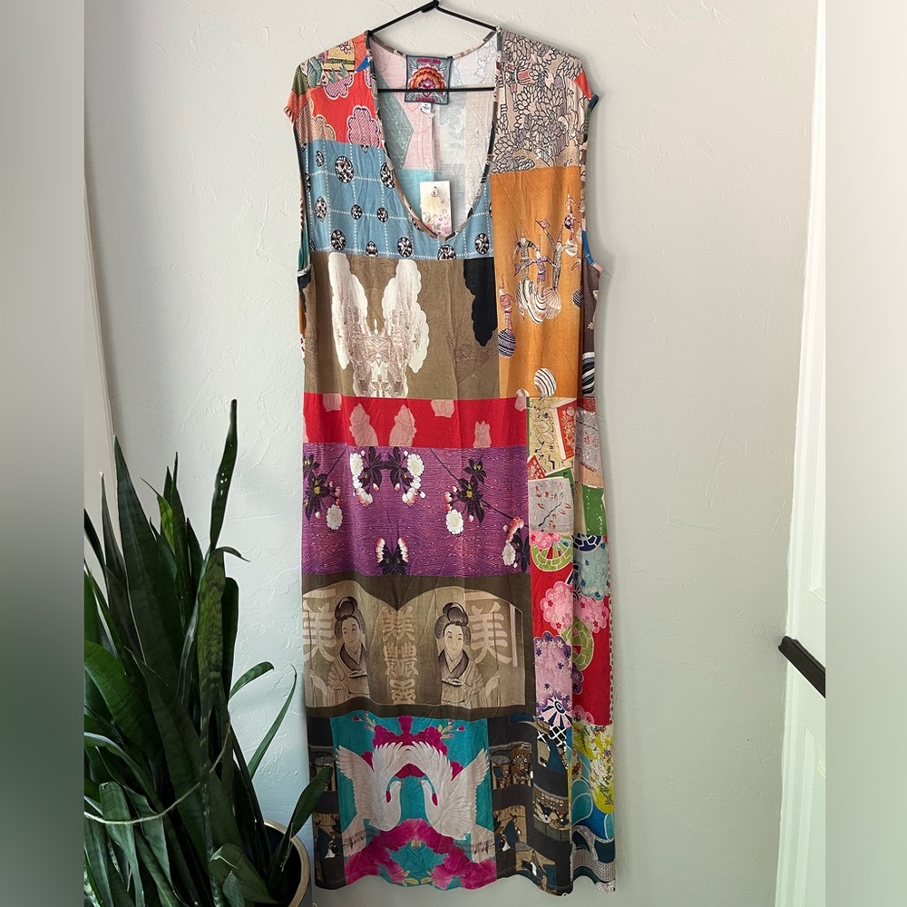 Johnny Was Multicolor Patchwork Midi Dress - Picture 4 of 8